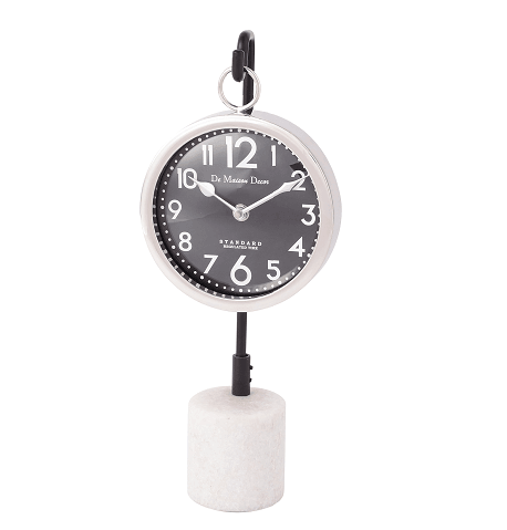 Suspended Marble Time Keeper in Silver Table Clock - Ouch Cart 