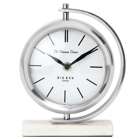 Marbellic Silver clock Table Clock - Ouch Cart 