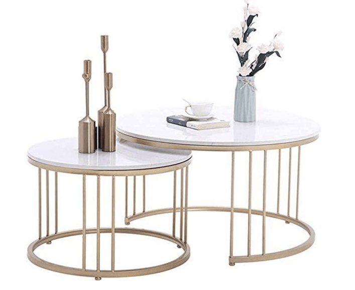 Round Nesting Coffee Table for Living Room - Ouch Cart 