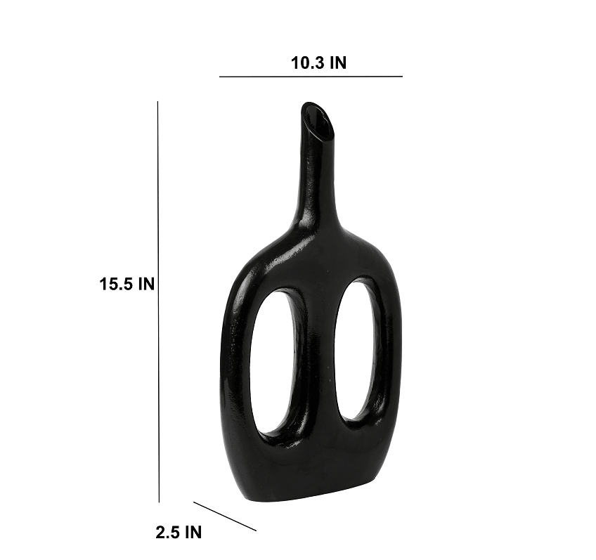 Otilia Glossy Black Vase - Ouch Cart 