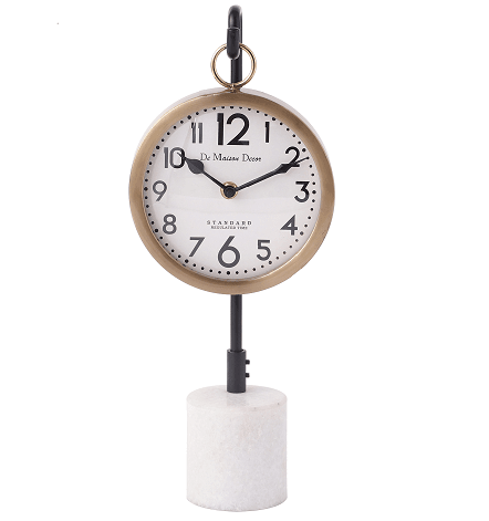 Suspended Marble Time Keeper in Gold Table Clock - Ouch Cart 