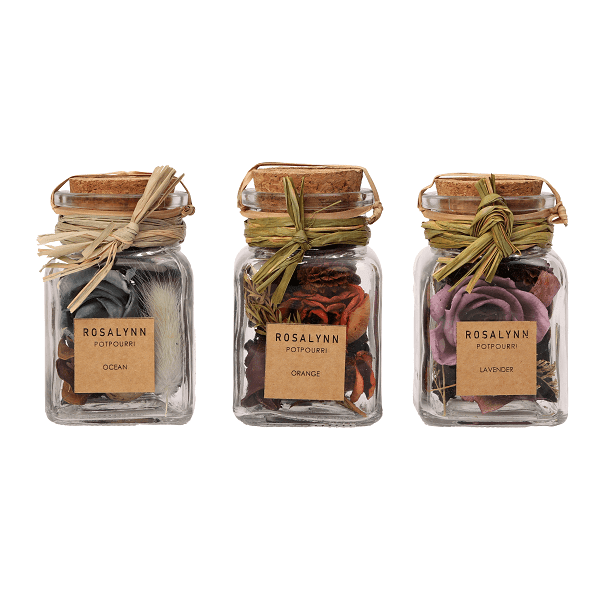 Lea dried Floral Potpourri Set of 3 (small) lavender, sunset orange, purple - Ouch Cart 