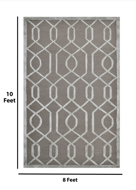 Saraswati Globle Hand-Tufted Rug, Wool Viscose Rug, Indian Rug, Area Rug, Modern Rug, Ideal for Bedroom, Living Room, and Dining Room, Kids Room, Office Rug, Anti Slip & Anti Skid Baking Carpet (8x10).