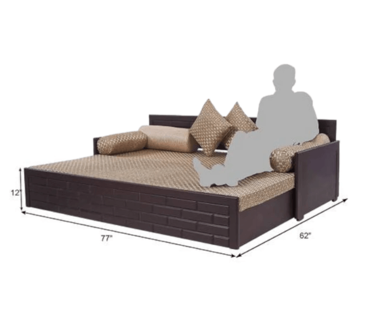 3 SEATER PULL OUT SOFA CUM BED SHEESHAM WOOD - Ouch Cart 