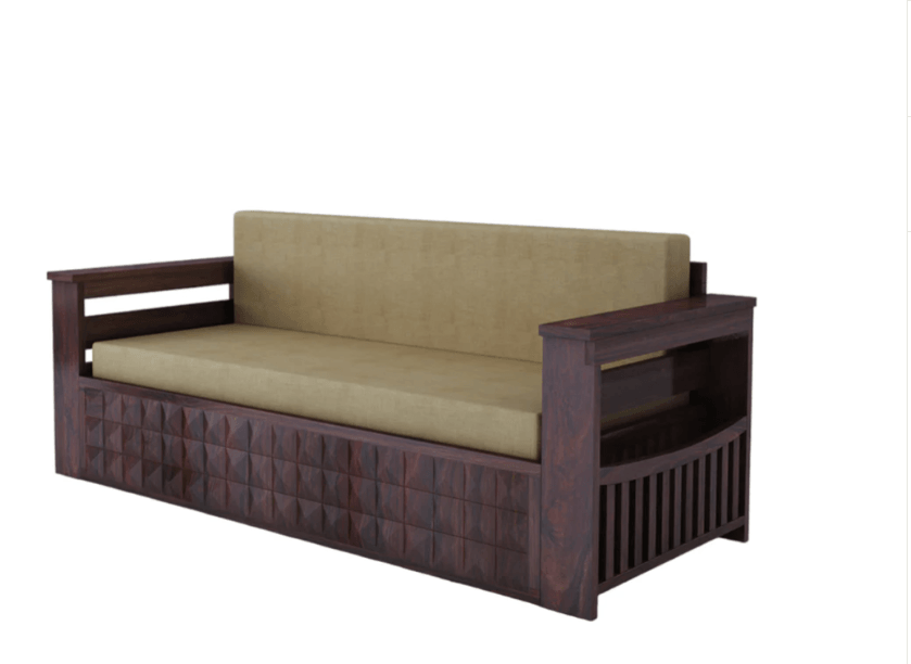 3 SEATER SOFA CUM BED SHEESHAM WOOD - Ouch Cart 