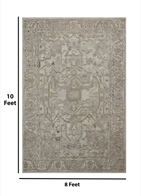 Saraswati Global Rug , Handcrafted Area Rug, 8x10 Feet,  Wool & Viscose Rug, Luxurious  Anti-Skid & Anti Slip Backing Carpet , Ideal for Bedroom, Living Room, and Dining Room, Kids Room, Office Rug.