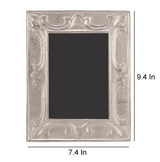 Leaf Pattern Photo Frame Silver  Large Size