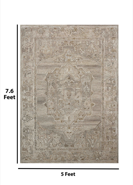 Saraswati Global Rug , Hand-Tufted Area Rug, 5x7.6 Feet,  Wool & Viscose Rug, Luxurious  Anti-Skid & Anti Slip Backing Carpet , Ideal for Bedroom, Living Room, and Dining Room, Kids Room, Office Rug.