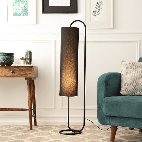 Graceful Full Black  Curve Floor Lamp