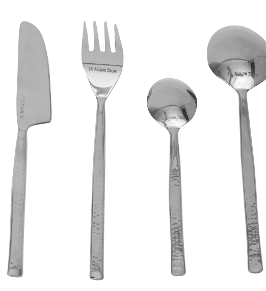 Artisan Dot Hammered Silver Cutlery Set