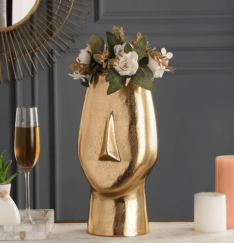 Flat Face Vase Gold - Ouch Cart 