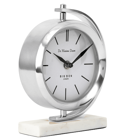Marbellic Silver clock Table Clock - Ouch Cart 