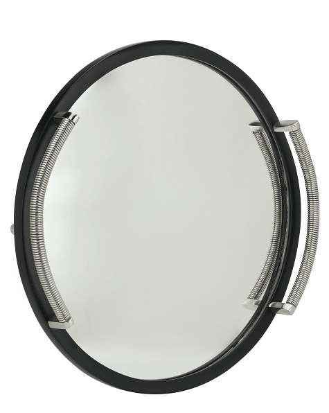 Allie Mirror Tray Black Silver Large Size - Ouch Cart 