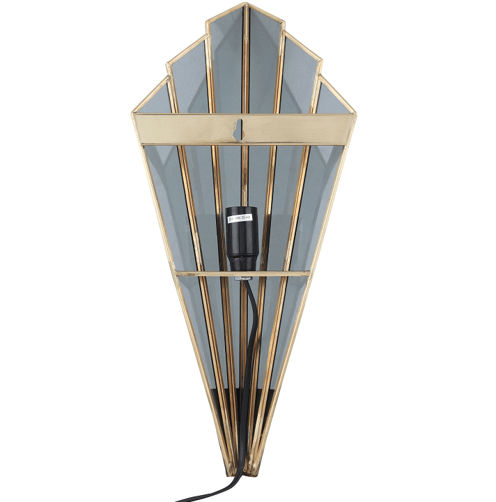 Triangular Abstract Luxe Wall Lamp with Black Glass - Ouch Cart 