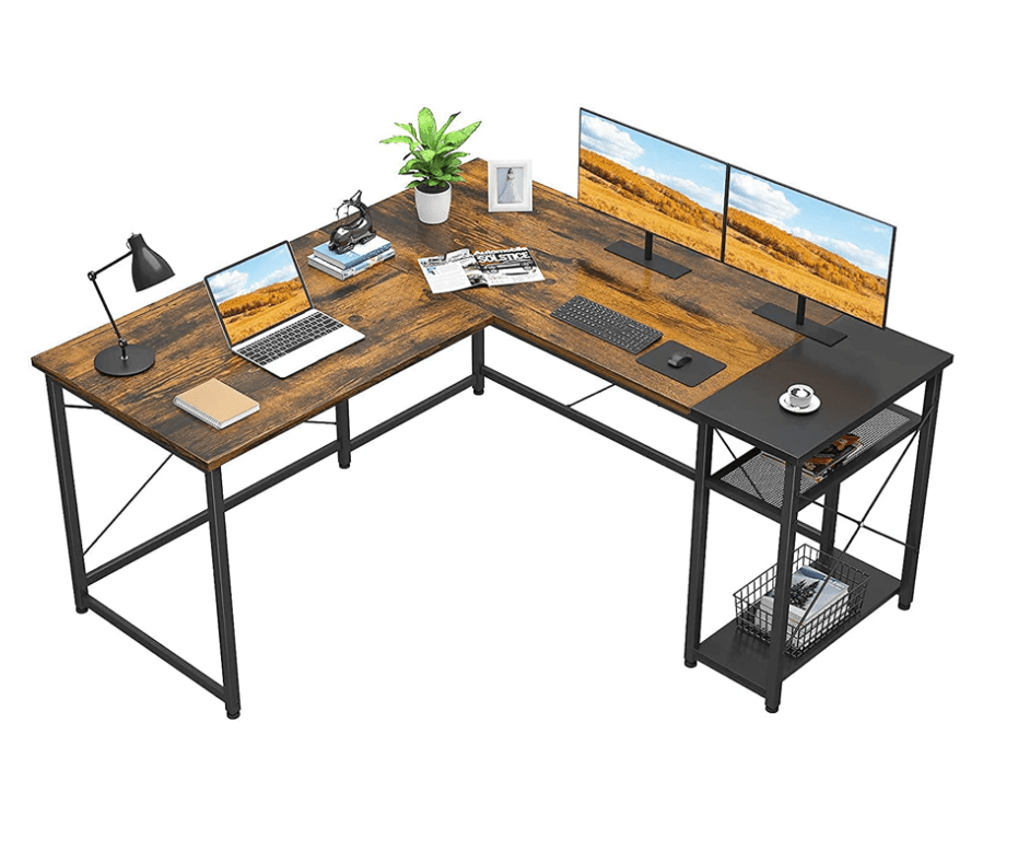 Blakely L Shaped Computer Desk 2 Person Table - Ouch Cart 