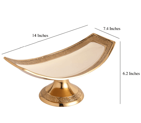 Versace Design Platter in Ivory Enamle & Gold Finish - Ouch Cart 