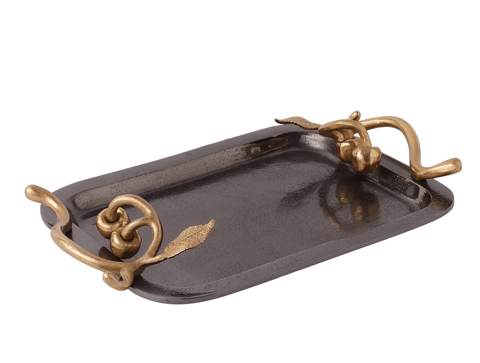 Cherry Vine Black Décorative Platter - Ouch Cart 