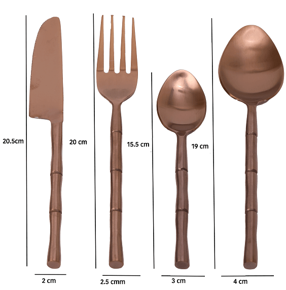 Bamboo Elegance Copper Cutlery Set - Ouch Cart 