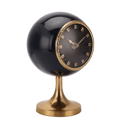 Circular Globe Clock with Teal Blue & Gold finish - Ouch Cart 