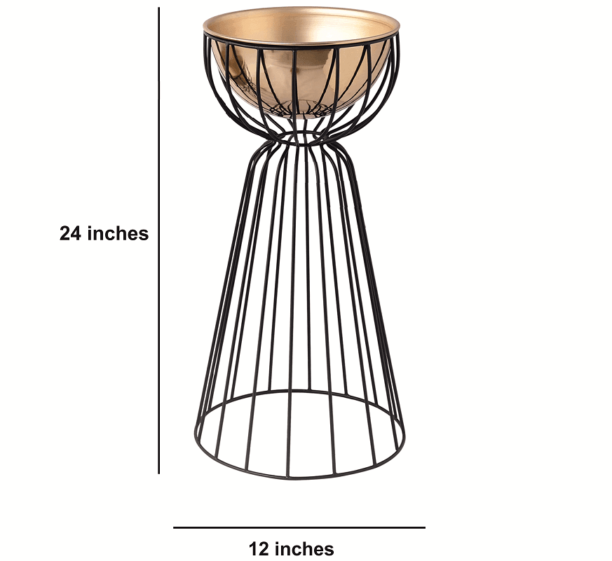 Twin Large Bloom Gold floor planters - Ouch Cart 