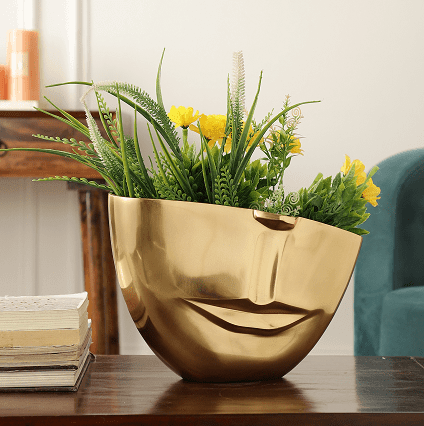 The Amused Gold Face Vase - Ouch Cart 