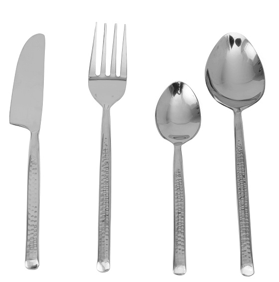 Artisan Dot Hammered Silver Cutlery Set - Ouch Cart 