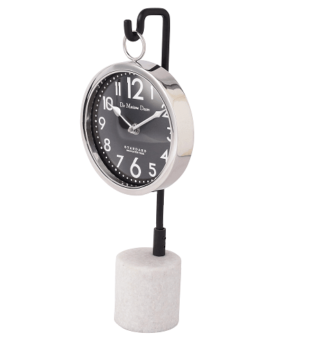 Suspended Marble Time Keeper in Silver Table Clock - Ouch Cart 