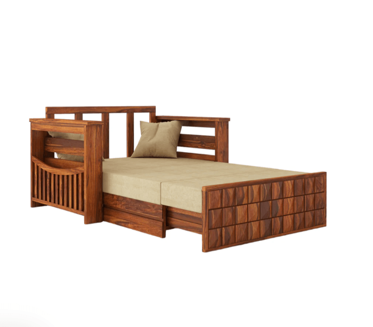 2 SEATER SOFA CUM BED SHEESHAM WOOD - Ouch Cart 