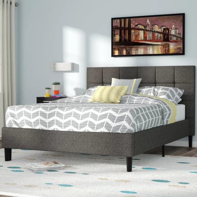 Cardington Padded Upholstered Bed Frame with Headboard - Ouch Cart 
