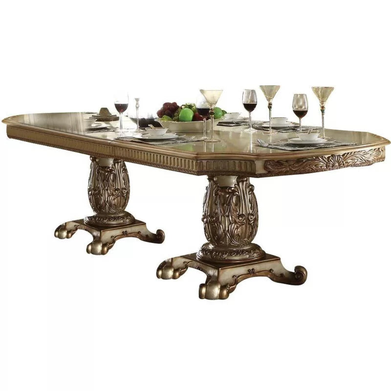 9 - Piece Solid Wood Double Pedestal Dining Set