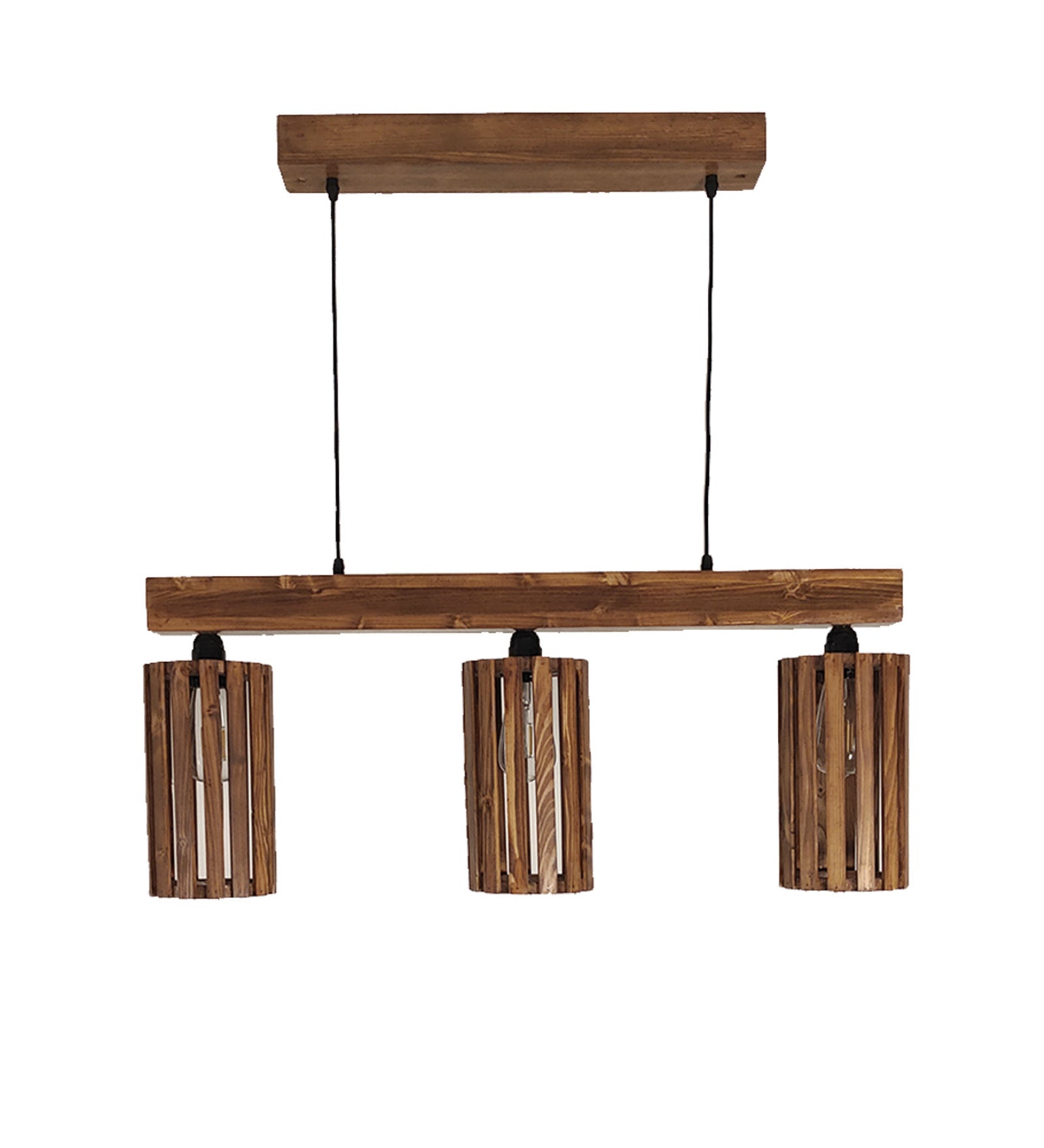 Abacus Brown Wooden 3 Series Hanging Lamp