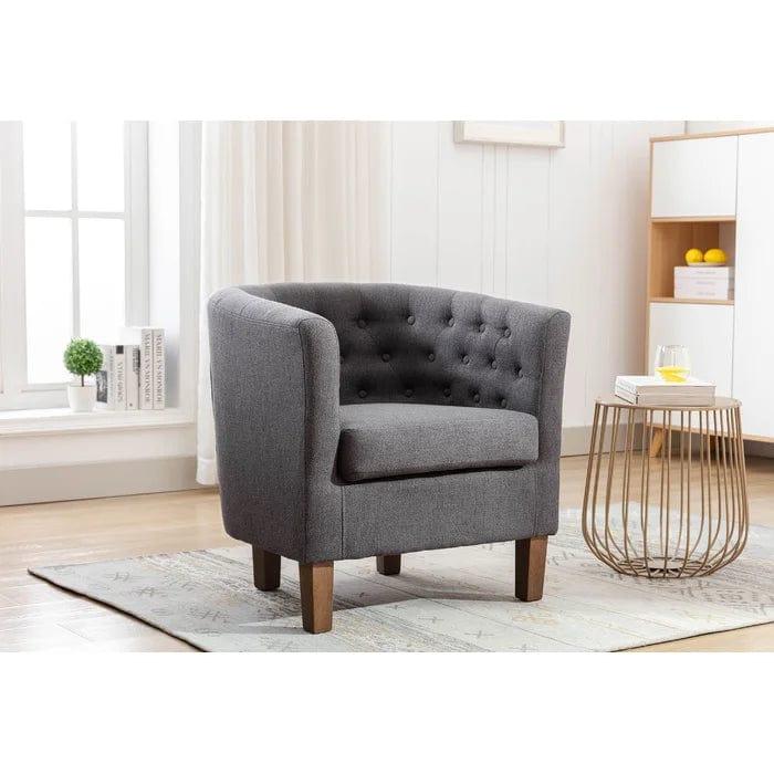 Cecille Upholstered Made to Order Barrel Chair - Ouch Cart 