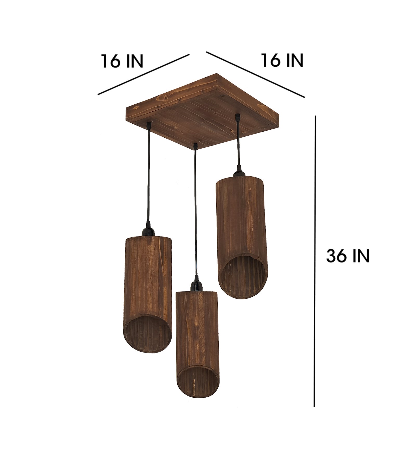 Cedar Brown Cluster Hanging Lamp (BULB NOT INCLUDED)