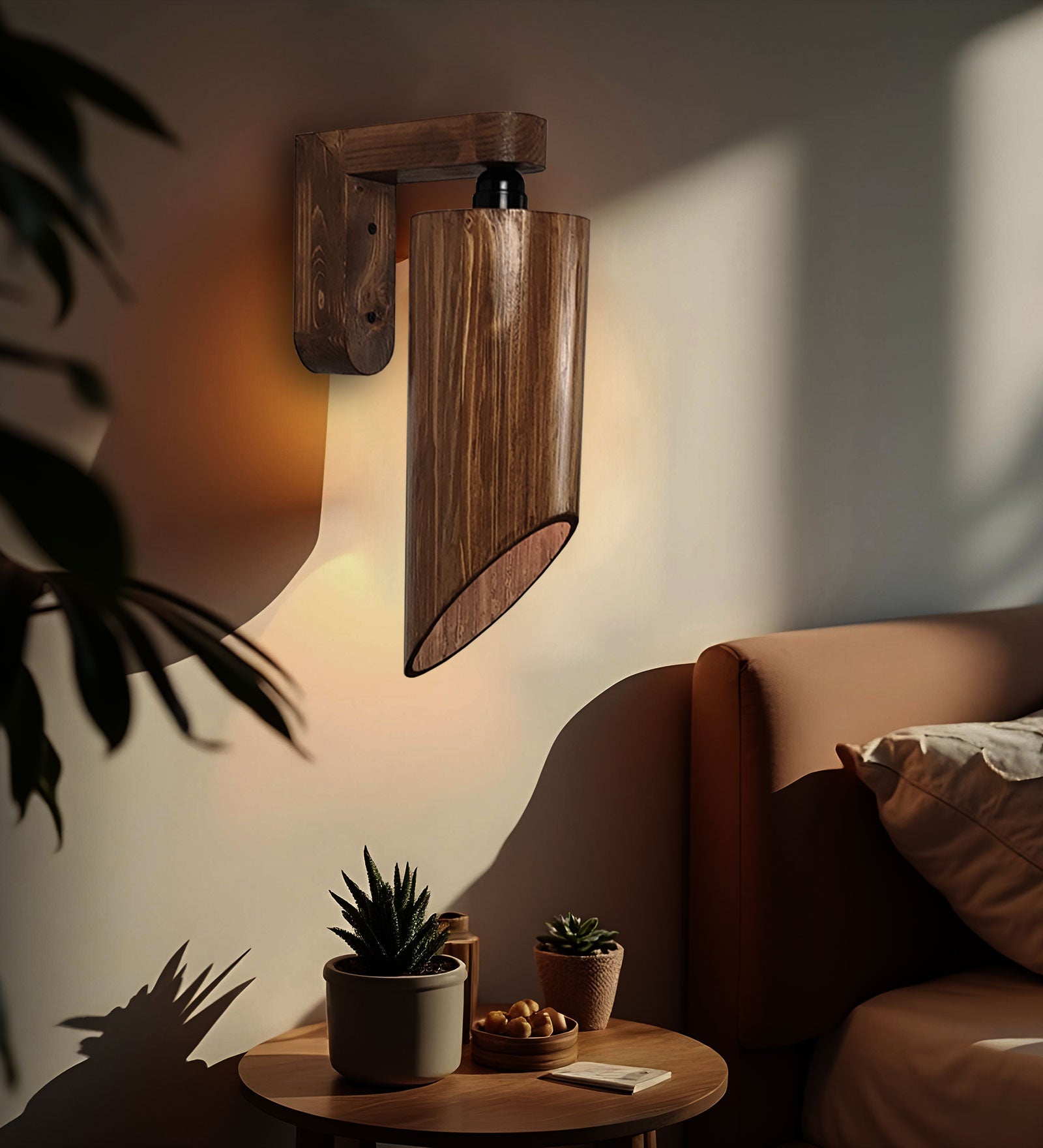 Cedar Brown Wooden Wall Light (BULB NOT INCLUDED)