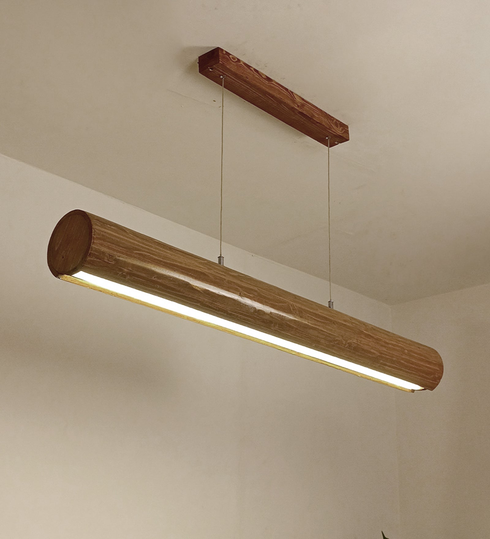 Cedar 48 Brown Wooden LED Hanging Lamp