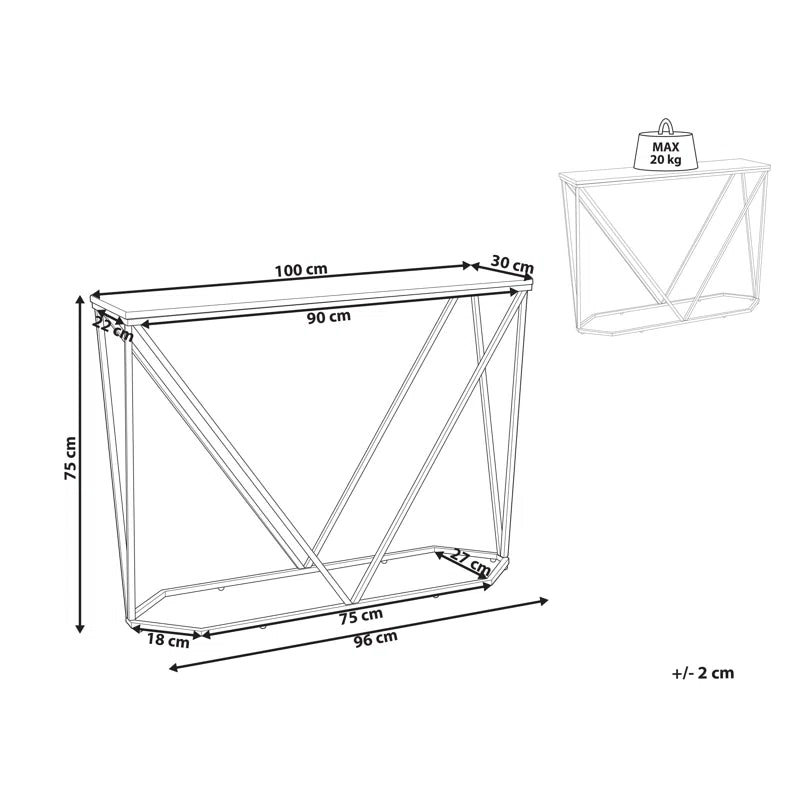 Elegant White Marble Effect Console Table