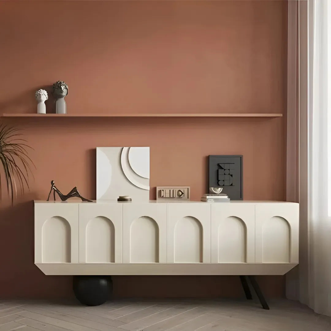 Ouch Cart Forma Console Table – Modern Luxury Storage Console with Arched Shutter Design