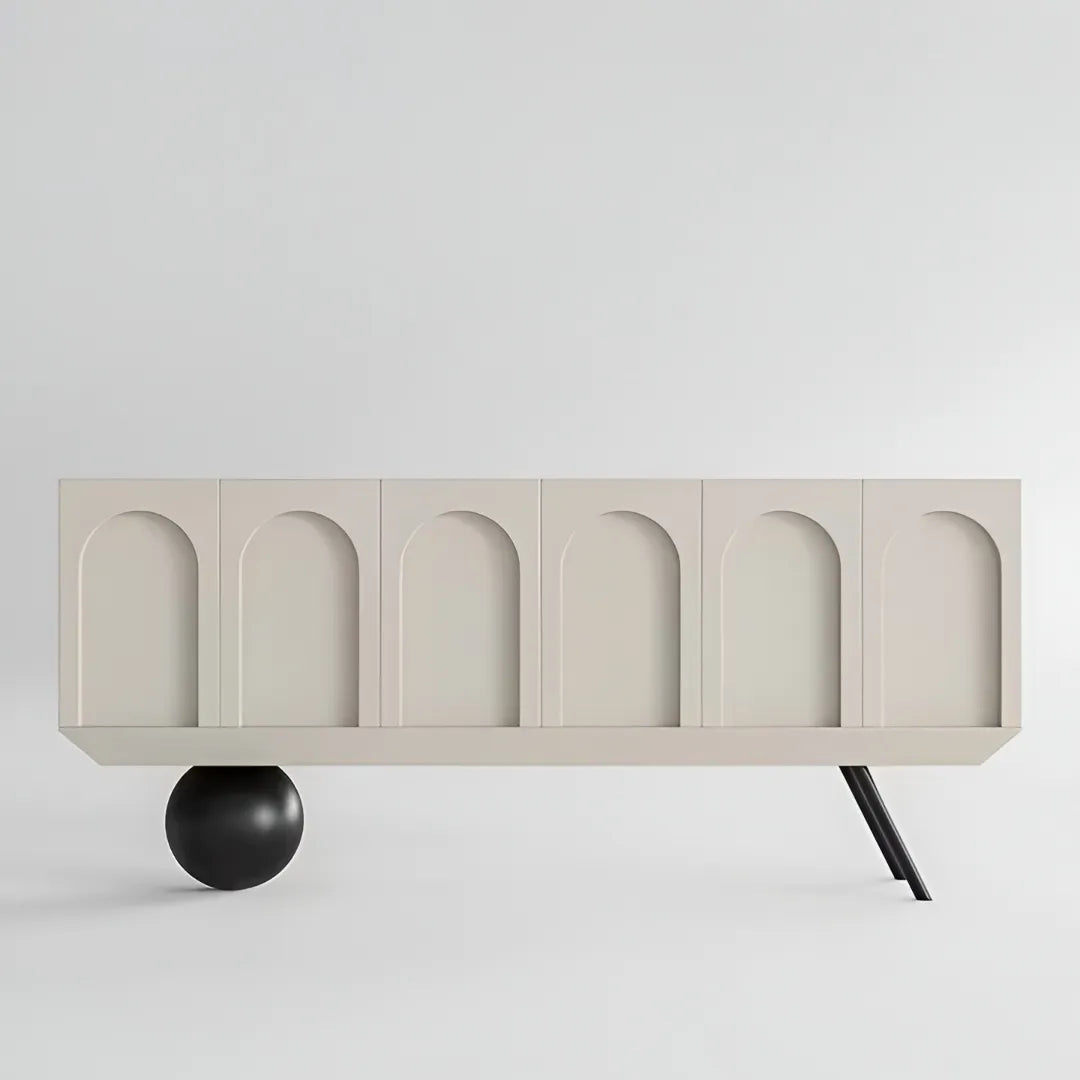 Ouch Cart Forma Console Table – Modern Luxury Storage Console with Arched Shutter Design