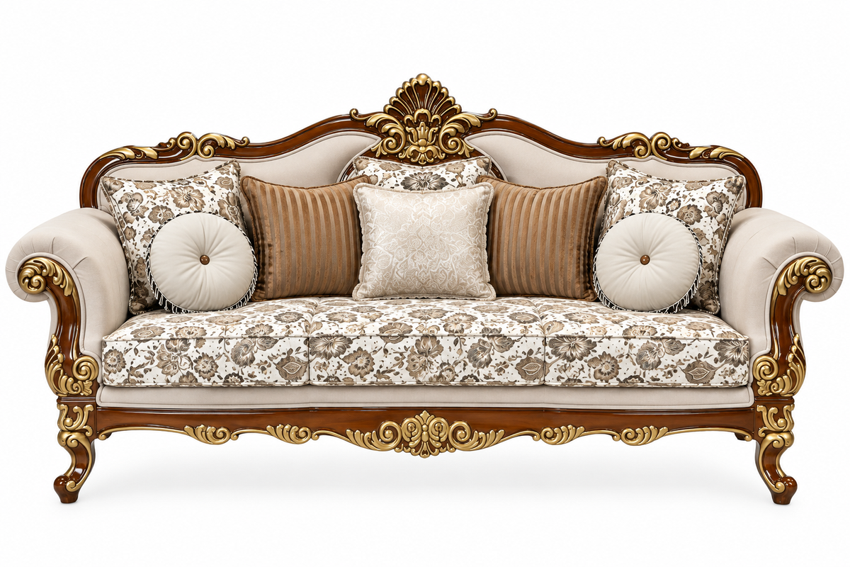 Luxury Classic Carved 3+2 Sofa Set -Ouch Cart