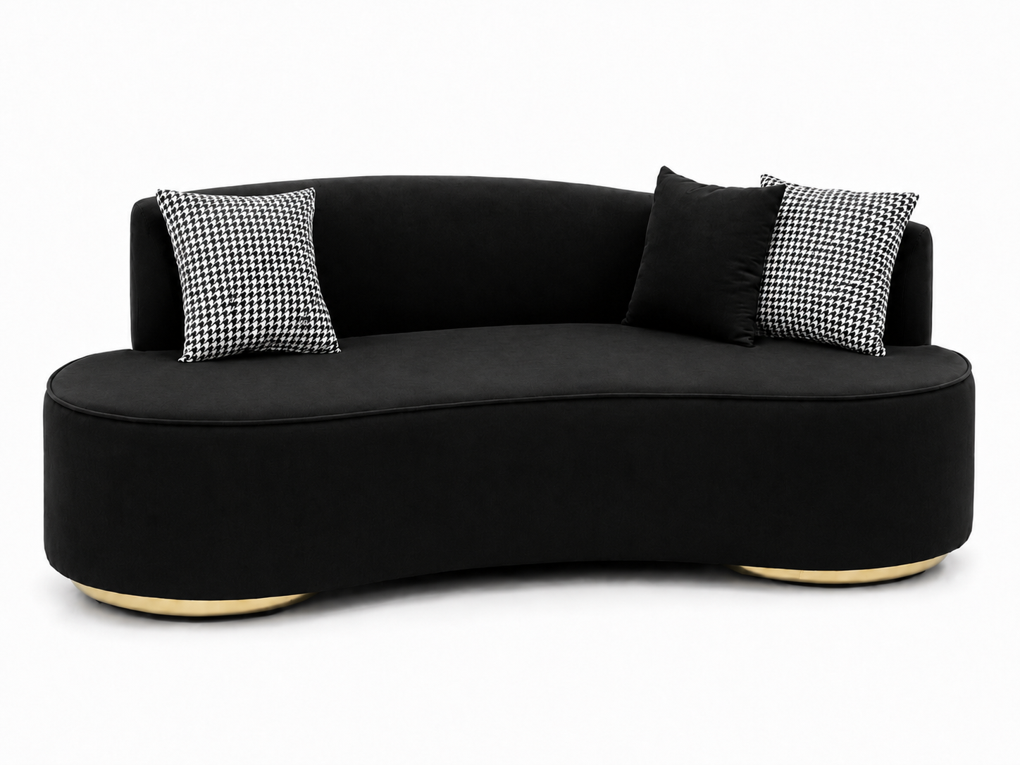 Boucle Fabric 3 Seater Curve Sofa In Melange Grey Colour