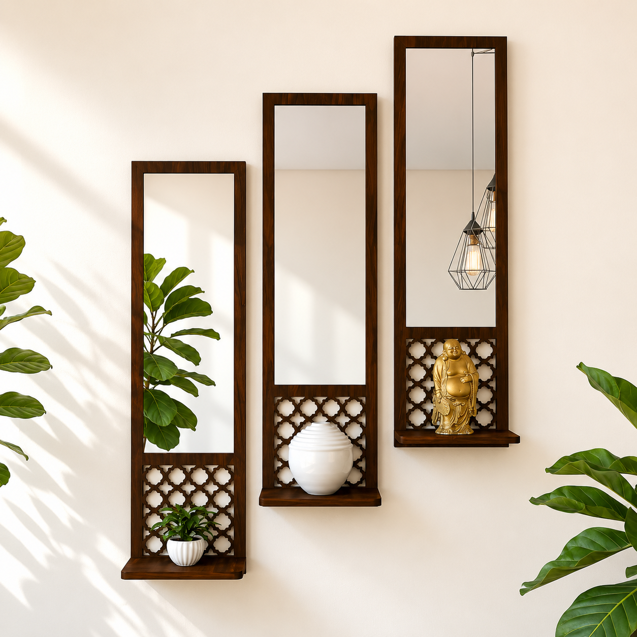 Designer Long Wall Mirror- Set of 3