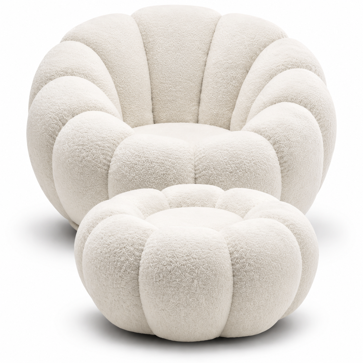 Modern 360° Rotating Lounge Chair with Footstool | Premium Upholstered Accent Chair