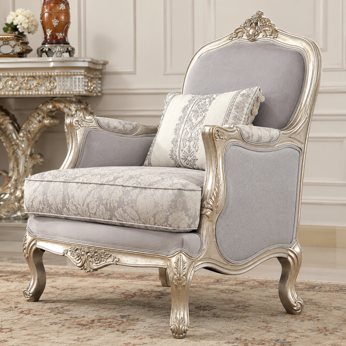 Ouch Cart Upholstered Camel Back Accent Chair for Living Room