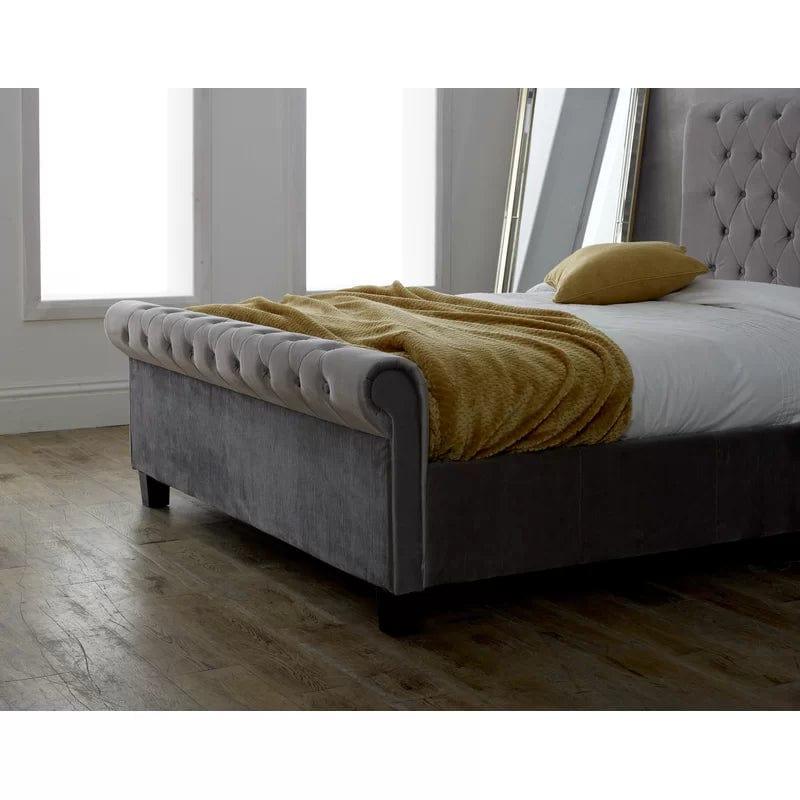 Cheltenham Upholstered Sleigh Bed - Ouch Cart 