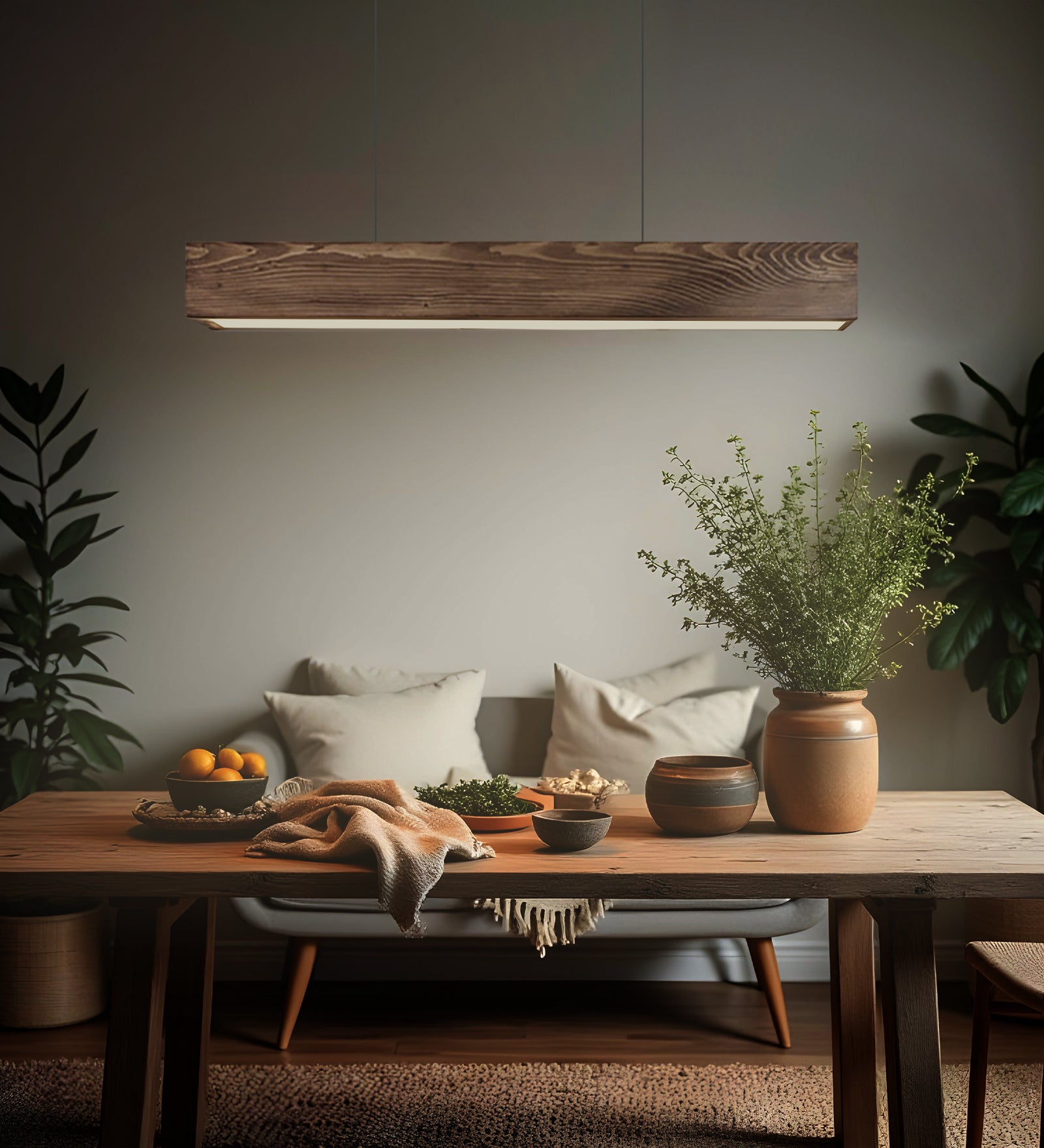 Clara 48 Brown Wooden LED Hanging Lamp