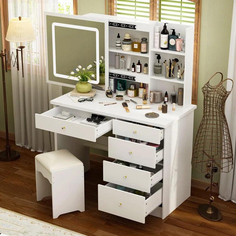 Lea Dressing Table with Mirror - Ouch Cart 