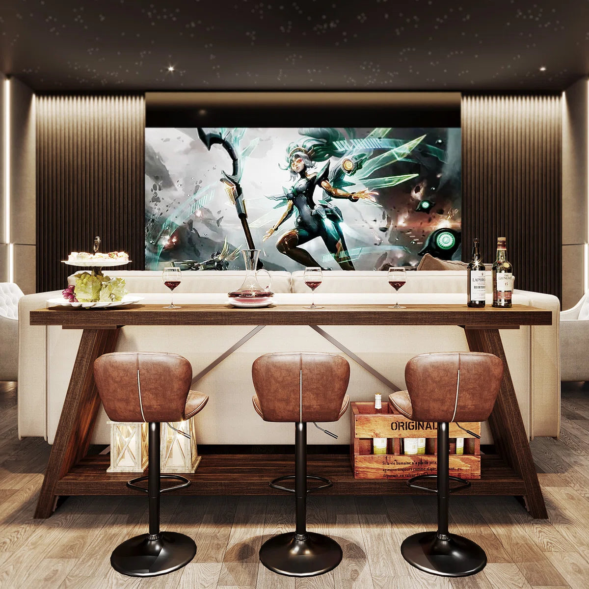 Rustic Brown Console Table – Traditional Wooden Entryway Sofa Table with Shelf Storage