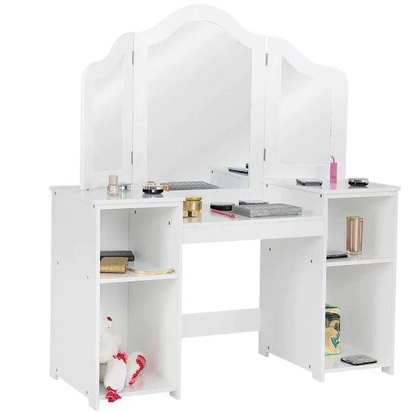 Luca Vanity Dressing Table With Mirror Save Makeup Vanity Dressing Table with 4 Shelves, Large Vanity Table Set for Bedroom - Ouch Cart 