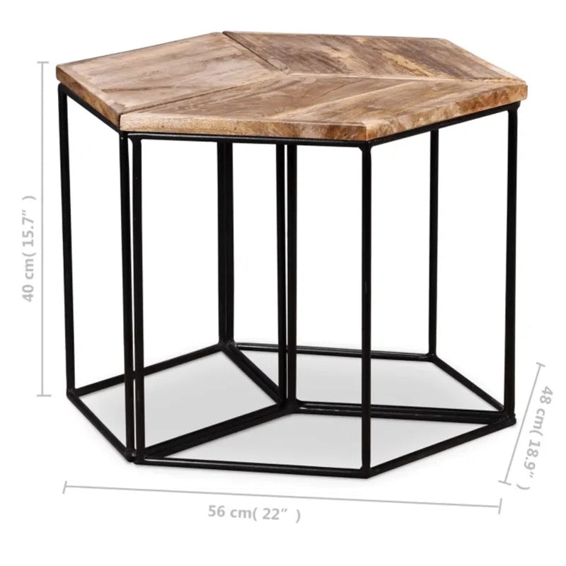 Violet  Table Solid Mango Wood 56x48x40 cm