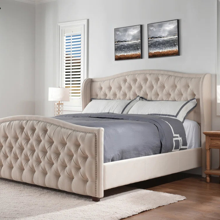 Coleman Upholstered Wingback Bed